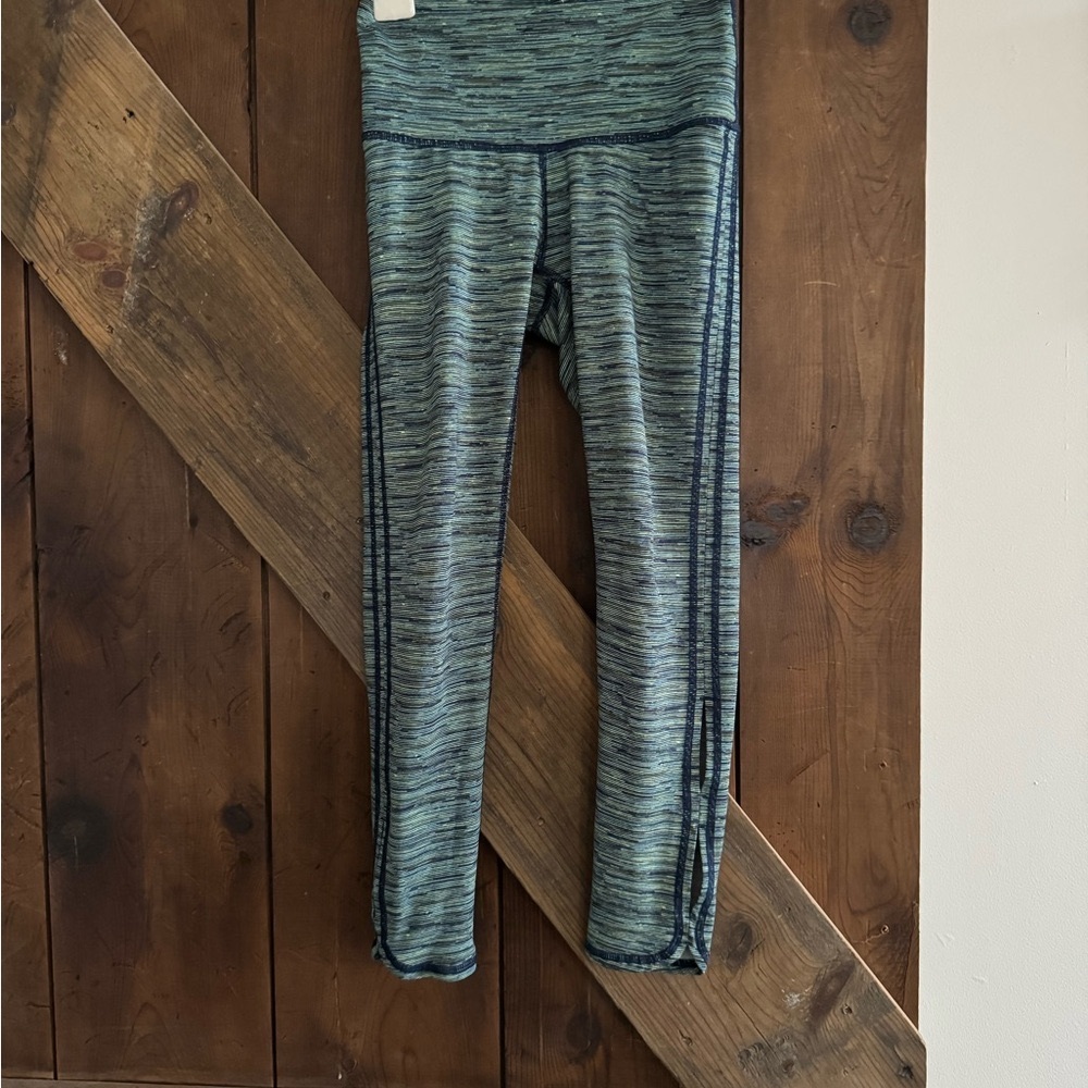 4/$12 Aerie Green and Blue Leggings with Wide Waistband